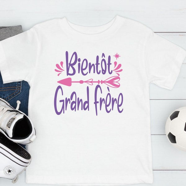 T shirt "Bientôt Grand Frère" Annonce Enfant Idée Cadeau Annonce Grossesse et Naissance Bébé pour Petit Garçon FRANCE