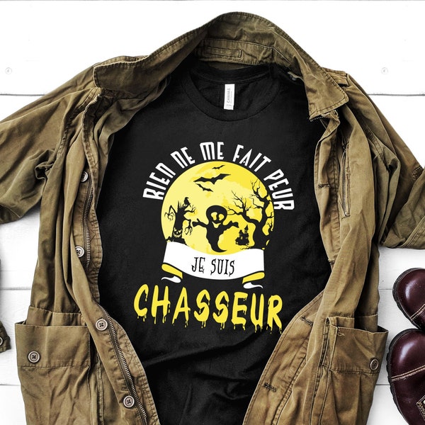 T-shirt Halloween Humour Homme Chasseur Tee Shirt Idée Cadeau d'Halloween Chasse Papa Chasseur Fete des peres