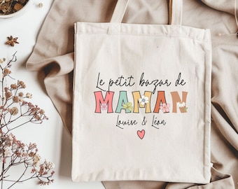 Mama-Einkaufstasche | Muttertag | Geschenkidee für Mama | Personalisierte Tasche für Mama | Mamas kleiner Basar | Geschenk für ihre Strandtasche