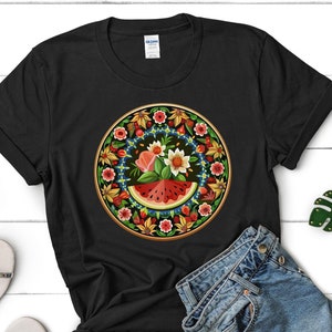 Tee Shirt Solidarity Palestine - Save Gaza - Color Design Palestinian Flag Watermelon Symbol Freedom - Human Rights
