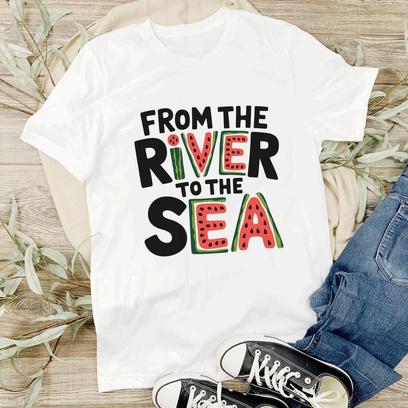 Tee Shirt Solidarity Palestine Save Gaza Color Design Palestinian Flag