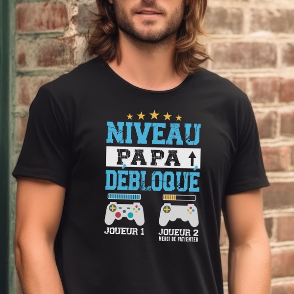 Annonce de Grossesse Papa - T-shirt Papa Gamer - Tee Shirt Couple Personnalisé Cadeau Original Gamer Noel - Jeux Vidéo Futur Papa Bebe 2024