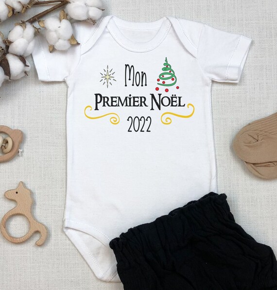 Bodie Mon Premier Noel Bebe Body Souvenir 1er Noel De Bebe Illustration Cute Pour Fille Ou Garcon FRANCE Etsy