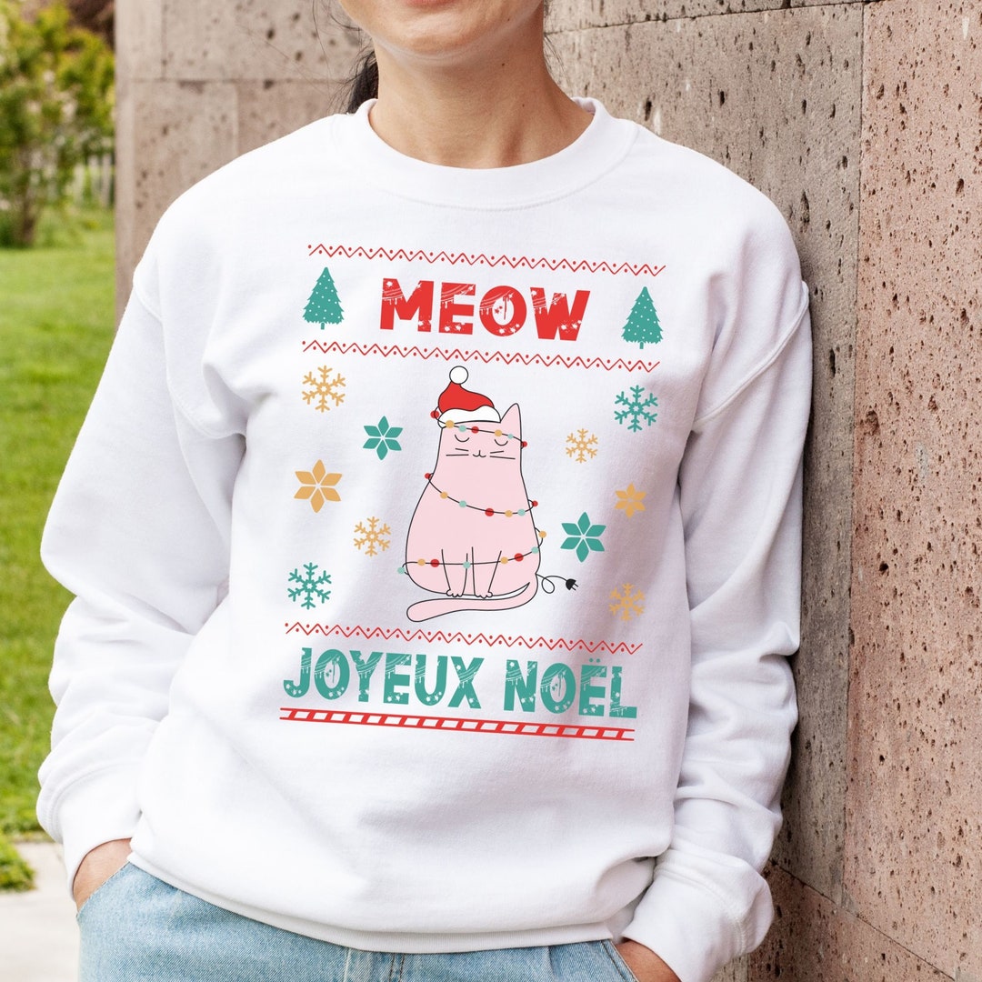 Cadeau Noël Femme Personnalisé Joyeux Noël Mew Chat Maitresse Nounou