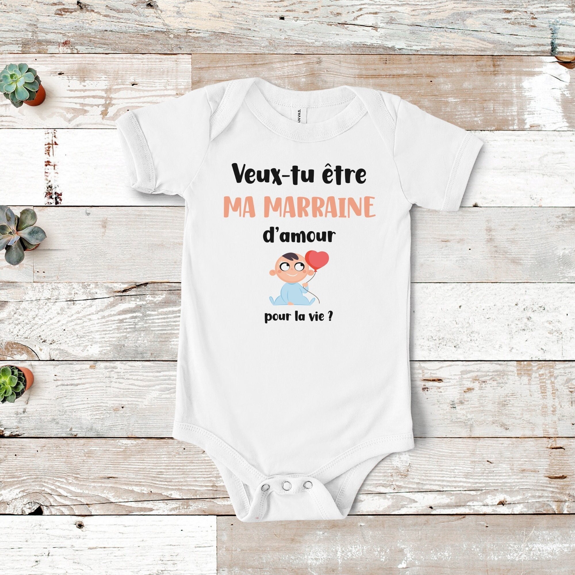 Body bébé personnalisé - Veux-tu être ma Marraine ? - My Pretty Little Store