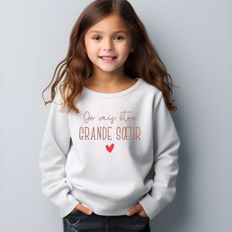 Sweat Je vais Être Grande Soeur Annonce Grossesse 2024 Futur Frère Future Soeur Futur Papa Sweatshirt Annoncer une Naissance image 4