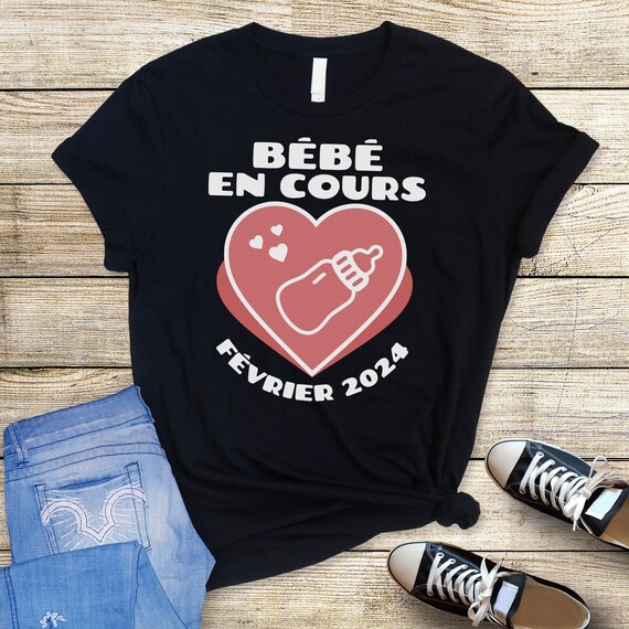 T-shirt Grossesse « Baby In Progress » Avec Motif Koala – Col En V – Cadeau Mignon Pour Future Maman – Plusieurs Coloris