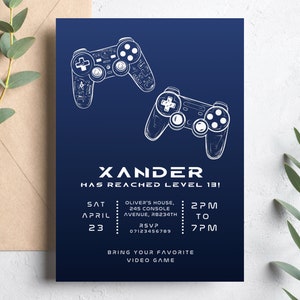 Gamer Birthday Invitation, Printable Video Game Invitation, Gaming Birthday Invite, 13th Birthday Invitation For Boys, Arcade Birthday Party