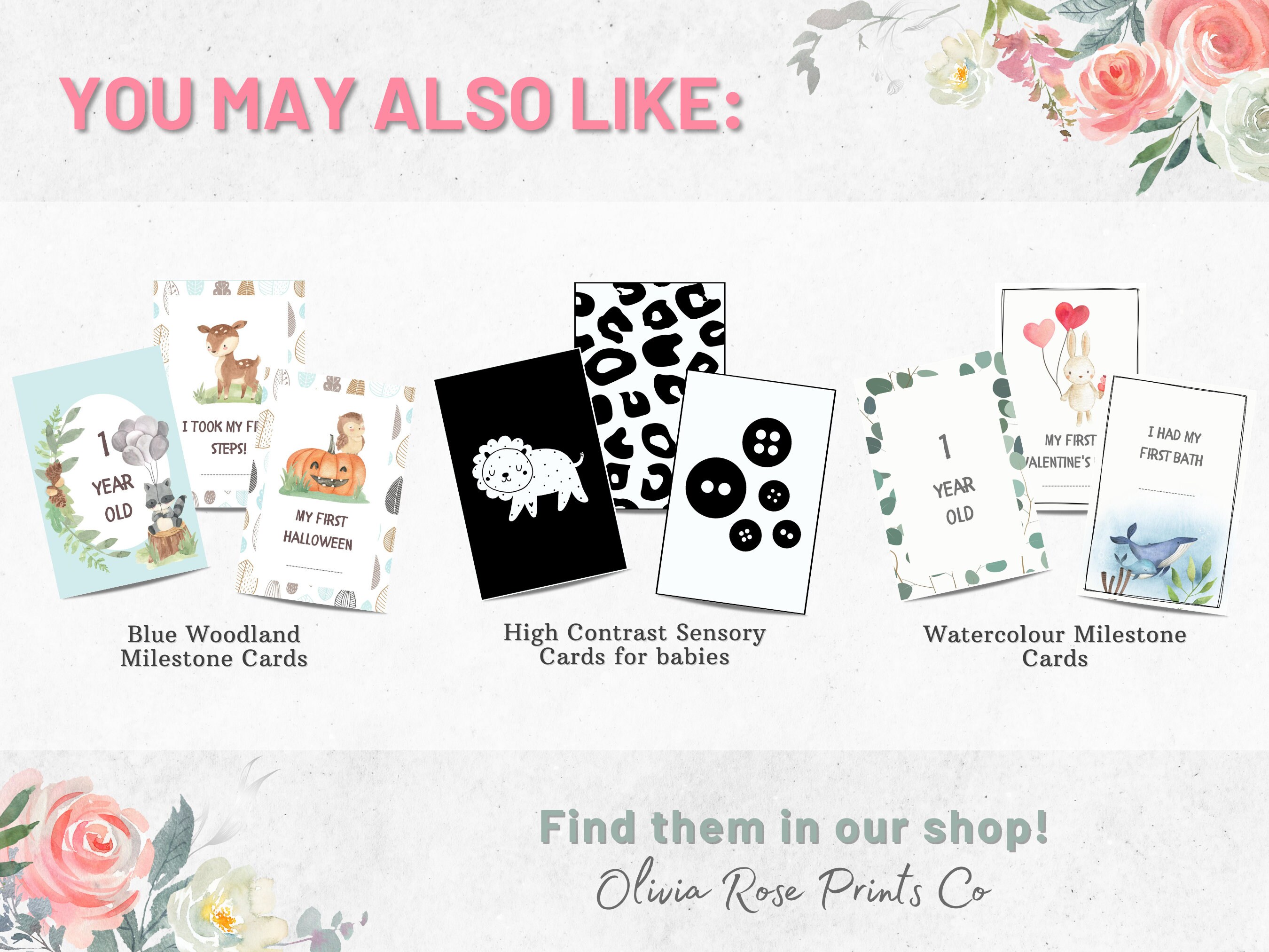Printable Baby Milestone Cards | Baby Photo Cards | Woodland Milestone ...