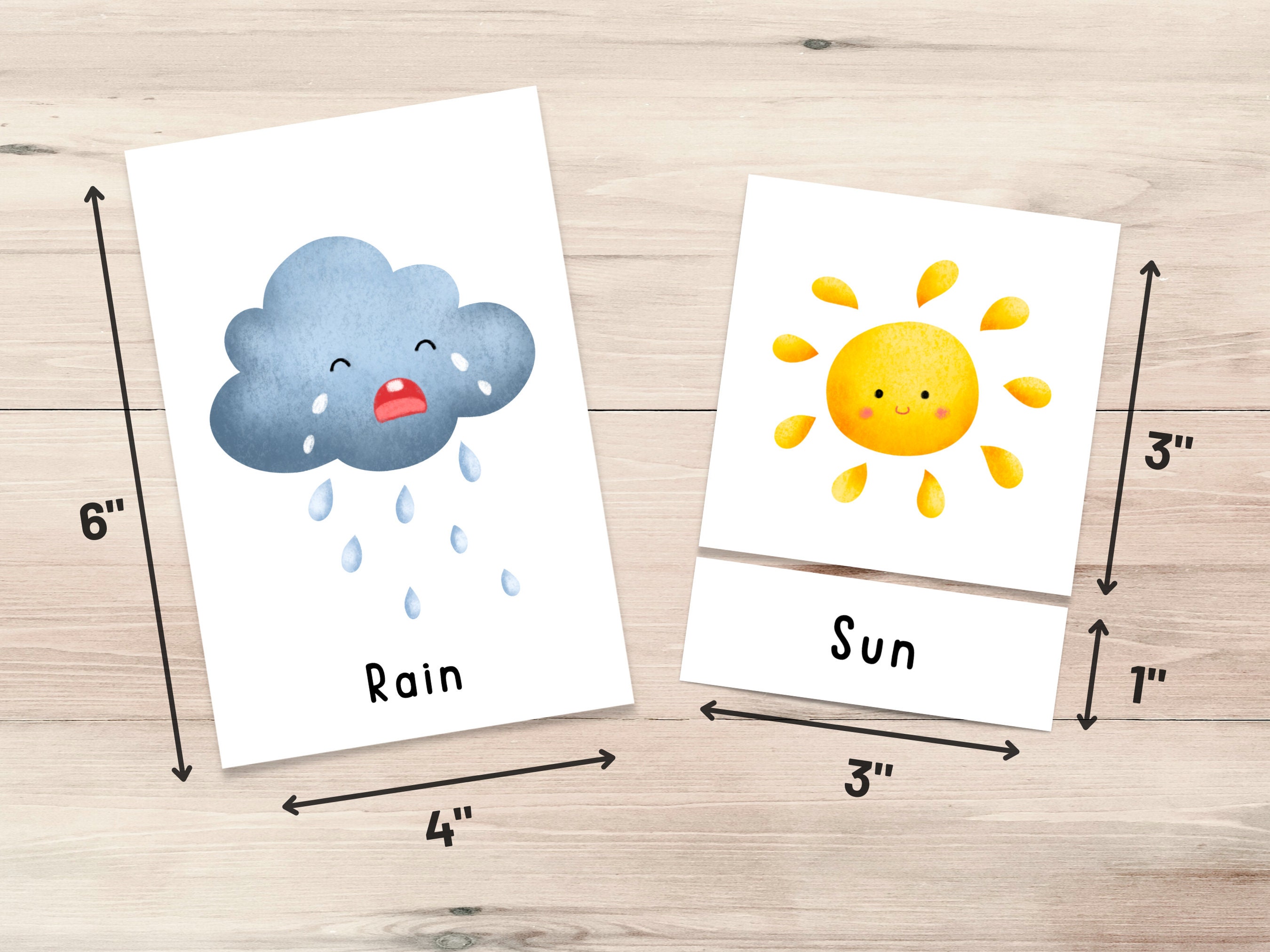 14 Weather Flashcards for Toddlers Weather Flashcards Without Words ...