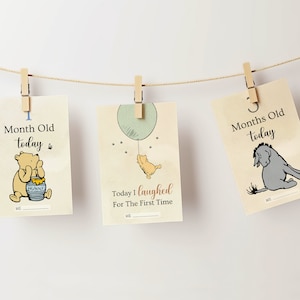 Classic Winnie the Pooh Milestone Cards, Printable Baby Milestones ...