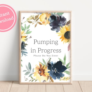 Breast Pumping In Progress Sign | Pumping Privacy Sign | For Office | Nursing Mum | Do Not Disturb Door Sign | Privacy Please