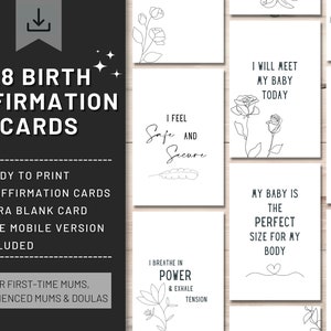 Pregnancy Affirmation Cards | Positive Birth Affirmation Cards | Hypnobirthing Cards | Natural Birth Affirmation Cards | For First Time Mums