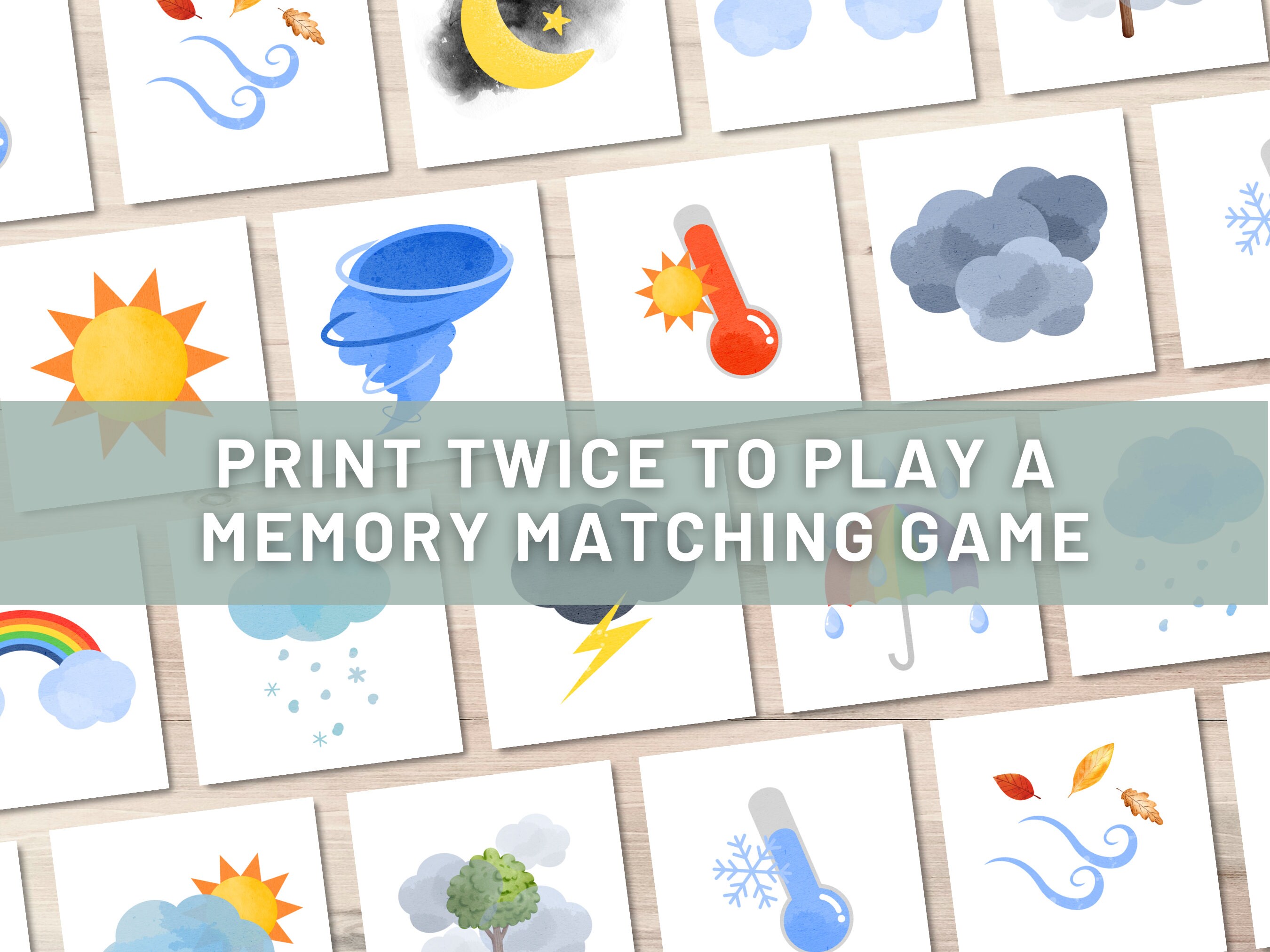 14 Weather Flashcards for Toddlers | Weather Flashcards Without Words ...