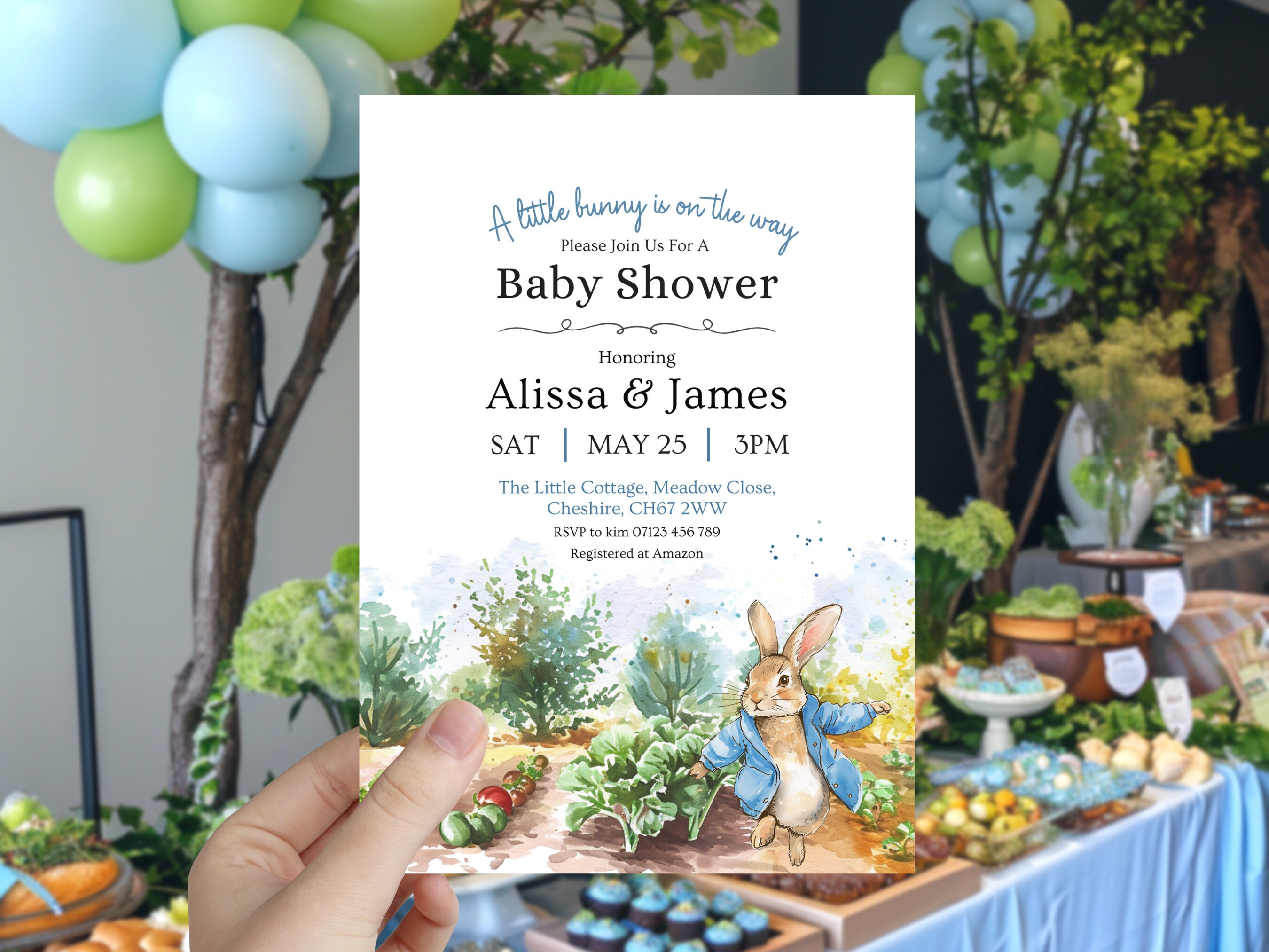Peter Rabbit Baby Shower Invitation, Peter Rabbit Invite, Easter Baby ...