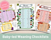 Baby Food Tracker | First Food Checklist | Baby Led Weaning Food Chart | Printable | Starting Solids Baby Food Log | Weaning Chart