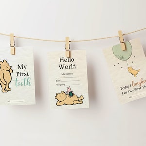 Classic Winnie the Pooh Baby Milestone Cards: Photo Prop (digital ...