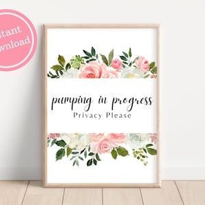 Breast Pumping In Progress Sign | Pumping Privacy Sign | For Office | Nursing Mum | Do Not Disturb Door Sign | Privacy Please