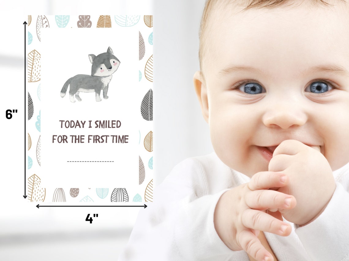 Printable Baby Milestone Cards | Baby Photo Cards | Woodland Milestone ...