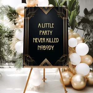 24 Great Gatsby Party Signs, Editable Speakeasy Party Signs, Roaring 20s Wedding, Printable Gatsby Decorations, 1920s Murder Mystery Party