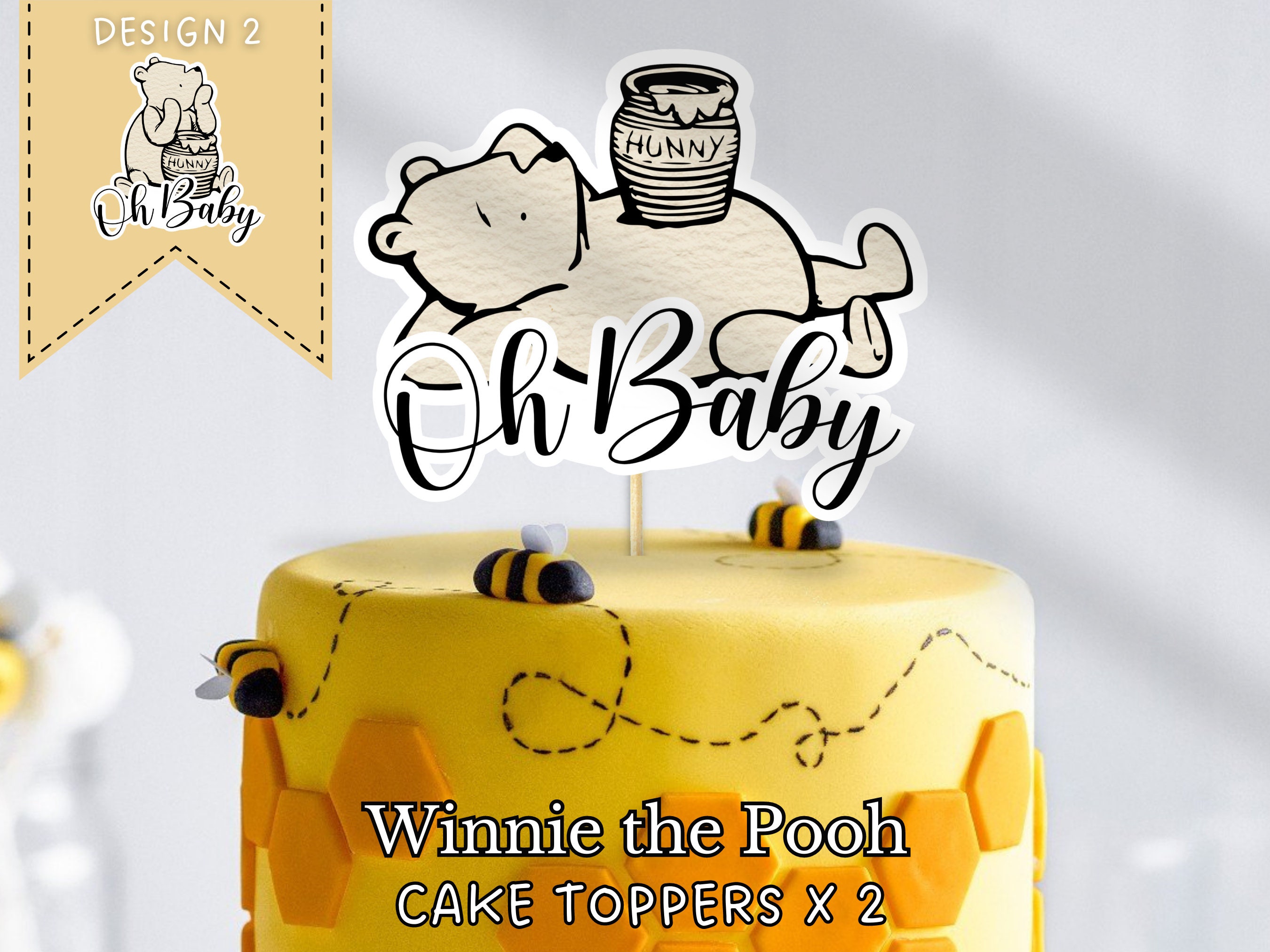 Winnie the Pooh Cake Topper, Pooh Cake Topper, Classic Winnie the Pooh Cake  Topper, Classic Pooh Baby Shower 
