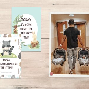 Printable Baby Milestone Cards | Baby Photo Cards | Woodland Milestone ...