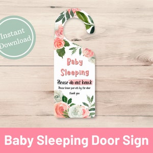 Baby Schlafzeichen | Schlafendes Baby Türschild | Druckbares Türschild | Bitte nicht stören Türschild | Bitte nicht klopfen | Pssst Baby schlafen