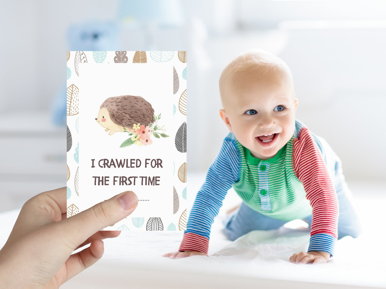 Printable Baby Milestone Cards | Baby Photo Cards | Woodland Milestone ...