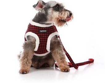 Dog Harness With Lead Leash -"Red"