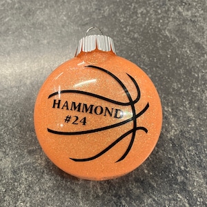 Basketball Team Glitter Christmas Ornament