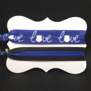 Thin Blue Line Hair Tie: Law Enforcement Gift (2-Pack)