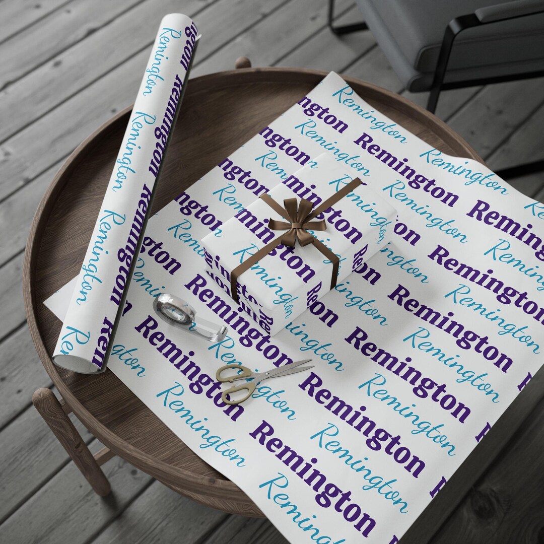 Personalized Name Gift Wrap | Custom Wrapping Paper | Blue & Purple - Etsy