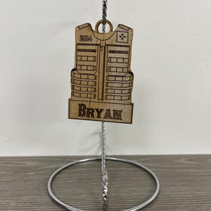 Personalized Police Vest Ornament 2024 – Custom Wooden Law Enforcement Gift, Police Officer Christmas Ornament