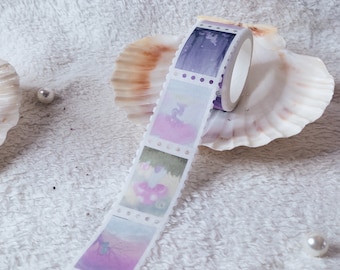 Washi tape timbre, ruban adhésif repositionnable pour scrapbooking, stamp washi tape