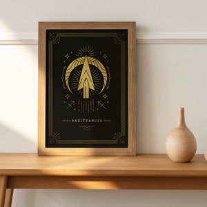 Sagittarius Star Sign | Zodiac | Horoscope | Giclée Fine Art 260gsm Lustre Poster Print | Wall Decor | Astrology Gift | Valentine's Day