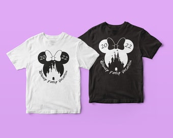 Minnie Mouse T-shirt | T-stuk | Disney-shirt | Vakantieshirt | Disney-kasteel | 2022 Vakantie
