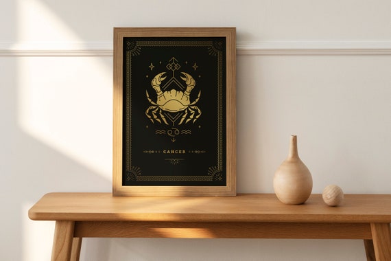 Cancer Star Sign | Zodiac | Horoscope | Giclée Fine Art 260gsm Lustre Poster Print | Wall Decor | Astrology Gift | Valentine's Day