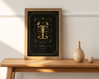 Scorpio Star Sign | Zodiac | Horoscope | Giclée Fine Art 260gsm Lustre Poster Print | Wall Decor | Astrology Gift | Valentine's Day