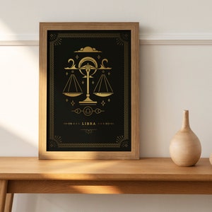 Libra Star Sign | Zodiac | Horoscope | Giclée Fine Art 260gsm Lustre Poster Print | Wall Decor | Astrology Gift | Valentine's Day