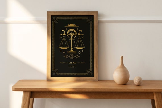 Libra Star Sign | Zodiac | Horoscope | Giclée Fine Art 260gsm Lustre Poster Print | Wall Decor | Astrology Gift | Valentine's Day