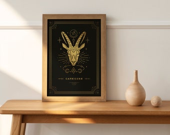 Capricorn Star Sign | Zodiac | Horoscope | Giclée Fine Art 260gsm Lustre Poster Print | Wall Decor | Astrology Gift | Valentine's Day