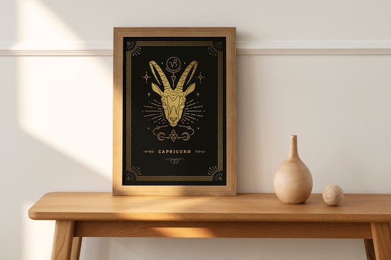 Capricorn Star Sign | Zodiac | Horoscope | Giclée Fine Art 260gsm Lustre Poster Print | Wall Decor | Astrology Gift | Valentine's Day