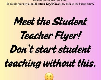 MEET STUDENT TEACHER Flyer | Editable Canva Template | Flyer