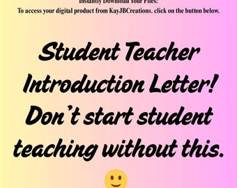 Student Teacher Introduction Letter: Editable Canva Template (Digital Download)