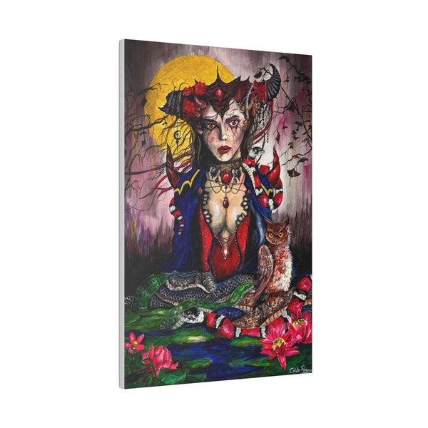 Lilith' prints | The fallen mother Artwork | Bespoke quality painting, traditional artwork, Limited edition Matte Canvas, Stretched, 0.75"