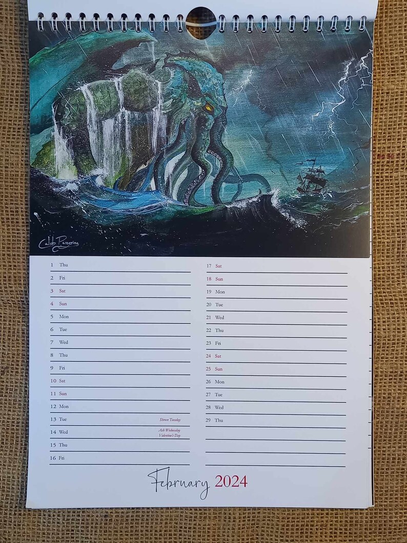 Fantasy Calendar 2024 Bespoke Art, New Year Calendar Etsy