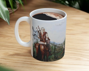 The Witcher Mug  | Ceramic cup | Fantasy mug, Nerd tumbler collection, Fine art | Fanart kitchen wares, warrior mug
