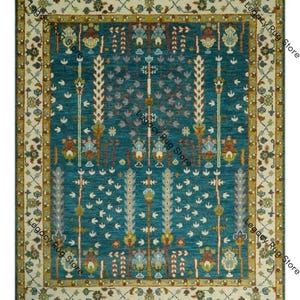 Hand knotted Tree of life , Turkish Oushak Wool Rugs for Bedroom, Dinning, Living Room, HomeDecor, Luxury Room, Gift, Handmade Vintage Rugs