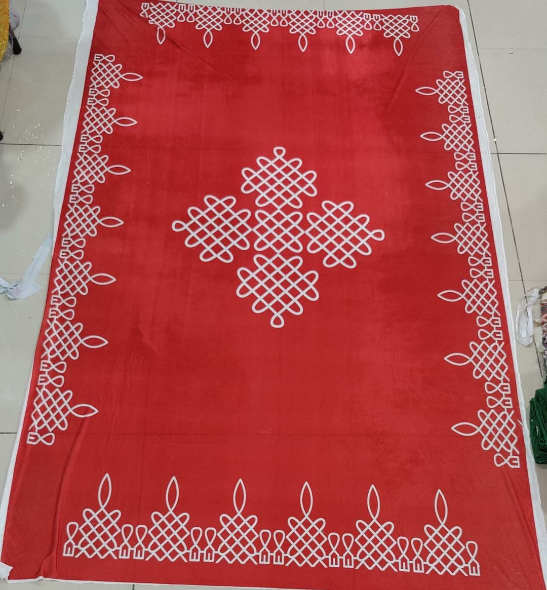 Velvet Kollam Backdrops Fabric 3D Printing/kolam Pooja Print Etsy