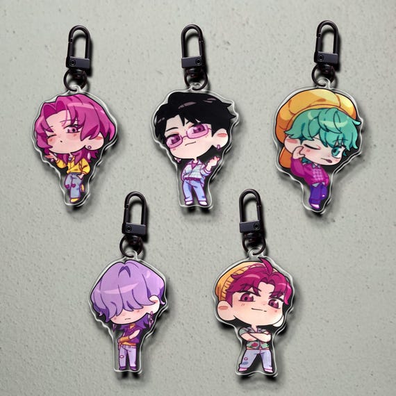 2.5インチ サジャボーイズ クリアアクリルキーチェーン 両面チャーム